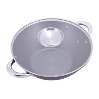 Pánev-wok litinová 28*9.5cm+poklička 4806mr