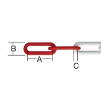 Řetěz plast č/b 6 mm 25 m