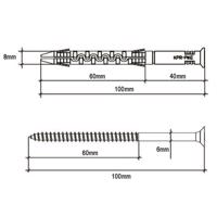 Rozpěrná hmoždinka KPR-PIKE-8x100SK-4KS