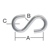 S-hák 23,5 x 4 x 3 mm zn 12 ks