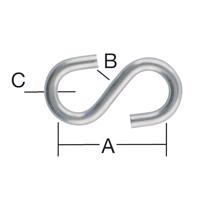 S-hák 23,5 x 4 x 3 mm zn 2 ks