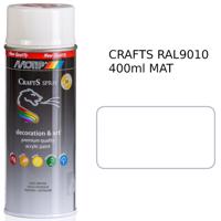 Sprej Crafts bílá mat RAL9010 400ml