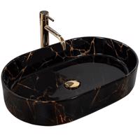 Umyvadlo na desku Nadia 60 Black Marble Shiny Reau0539