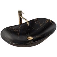 Umyvadlo na desku Royal Black Marble Matt