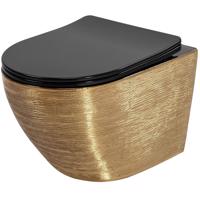 WC závěsné Carlo Mini Riml duroplast/Flat/Zm Brush Gold/Black